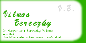 vilmos bereczky business card